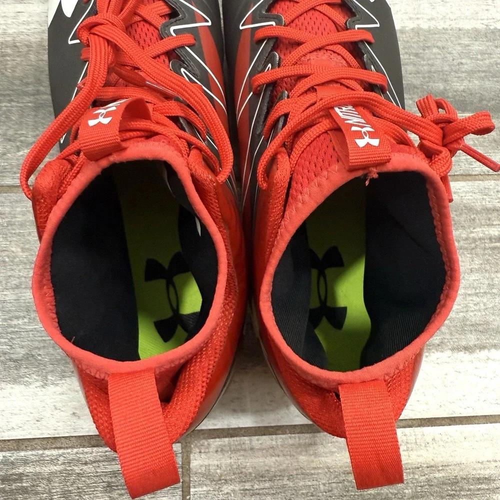 Under Armour‎ Nitro Mid SMS Sample Red Football Cleats 1269717-061 Sz 13 New